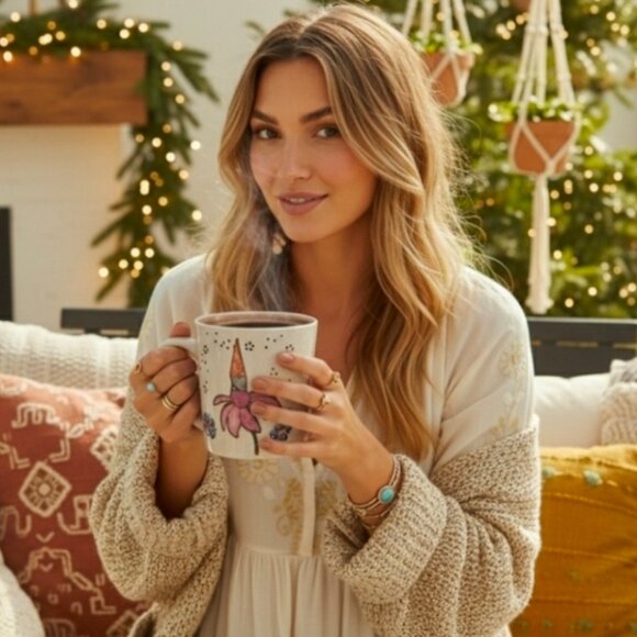 Seeds & Sunshine Gnome Mug 24oz – Ceramic Coffee Cup - Picture 2 of 8